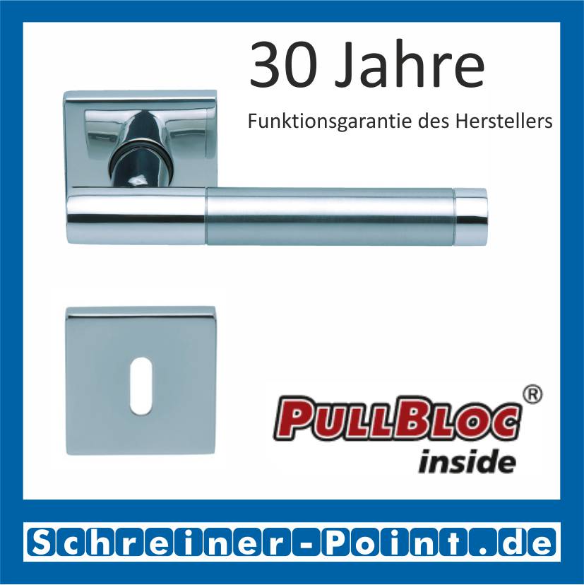 Scoop Roxy II quadrat PullBloc Quadratrosettengarnitur, Rosette Edelstahl poliert